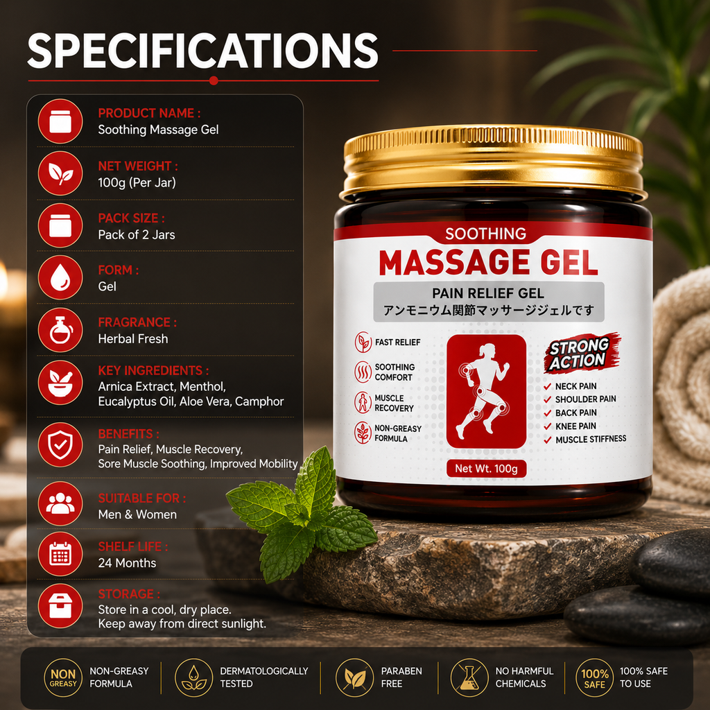 Instant Pain Relief Soothing Massage Gel (Pack of 2)