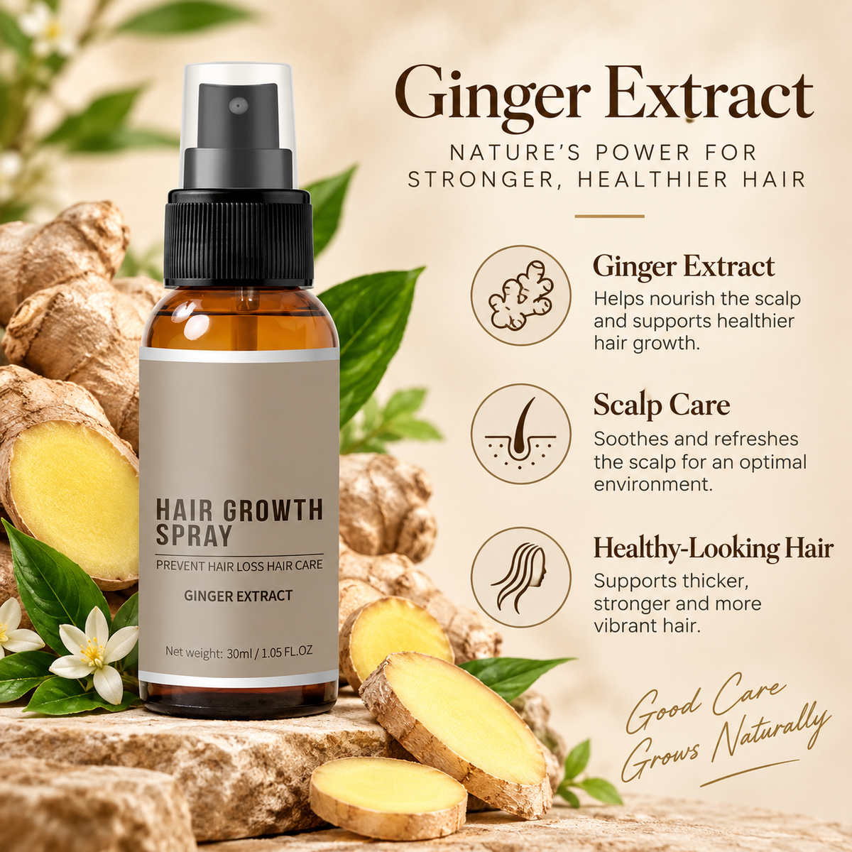 GingerRoot Scalp Care Spray - Ginger Extract