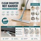 FlexiReach 180° Floor Sweeper - Adjustable Long Handle