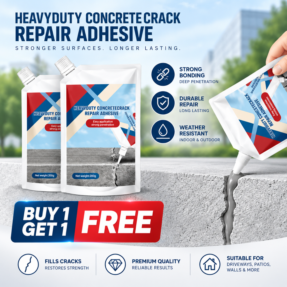 Waterproof Concrete Crack Filler