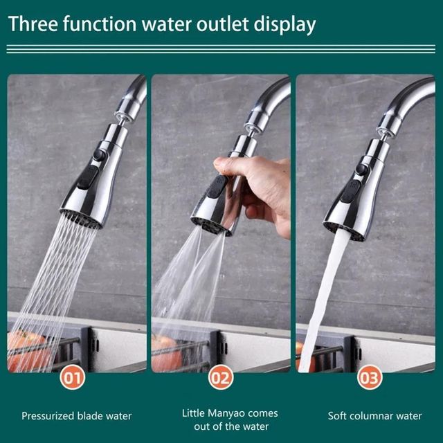 360° Rotating Tap Extender With 3 Water Flow Modes