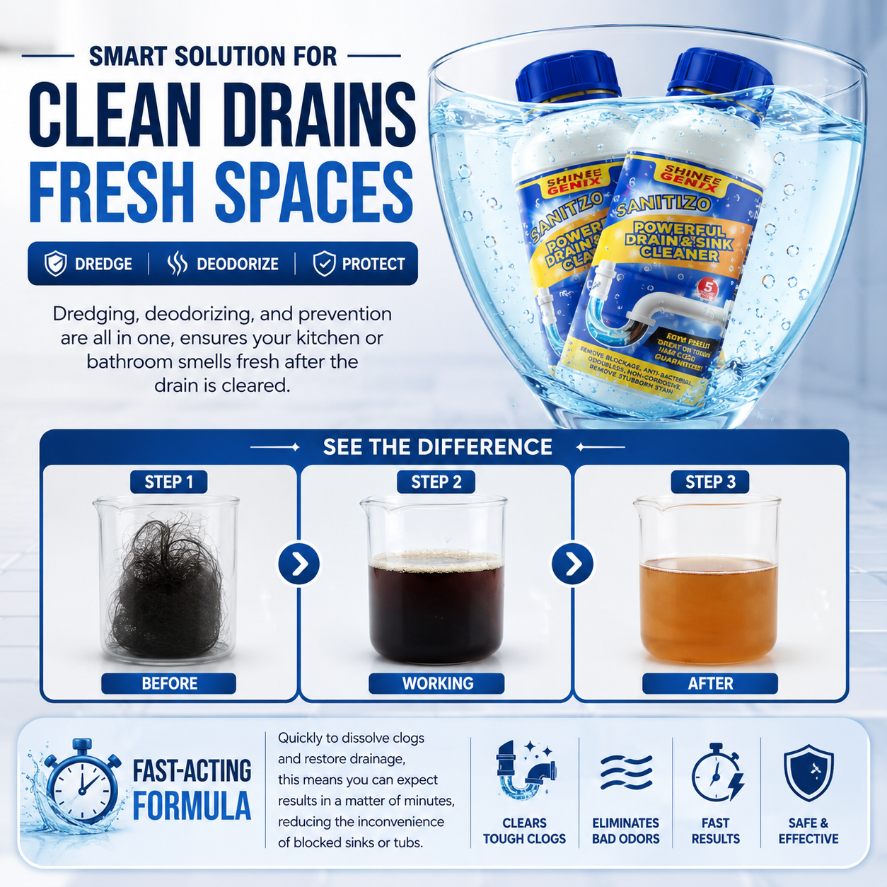 Powerful Drain & Sink Cleaner Powder - BUY1 GET3