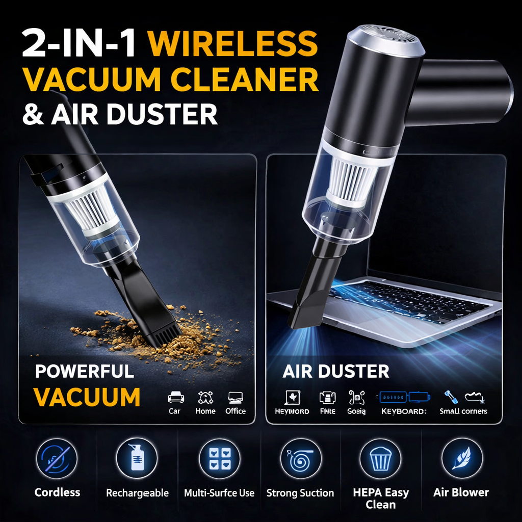 Wireless Car Vacuum Cleaner & Air Duster